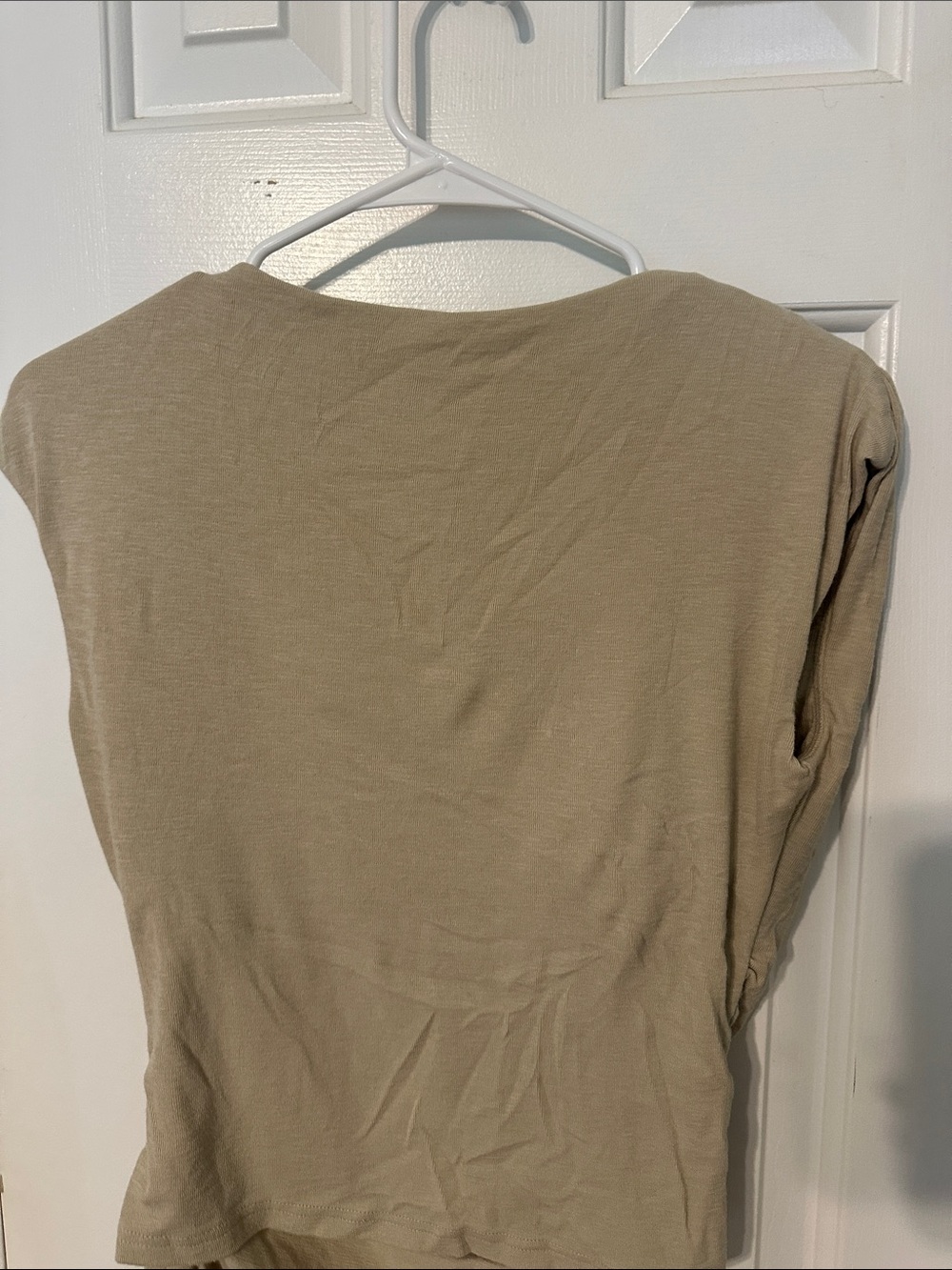 OGL Beige Ruched-Side Tank Top - Picture 7 of 7